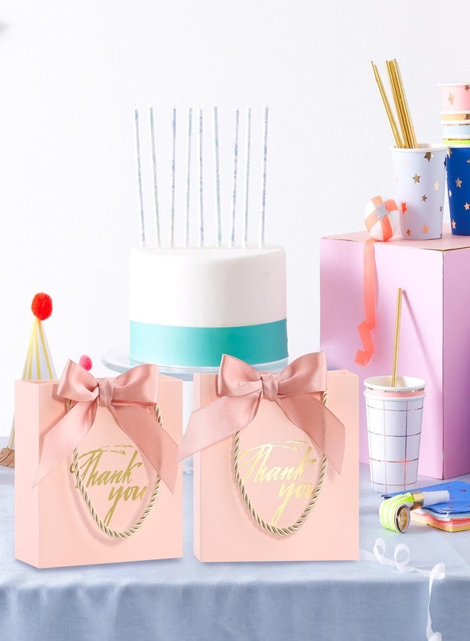 Motroce 20Pcs Small Thank You Gift Bags With Handles, 5.5 x 2.4 x 4.7 Inches Pink Mini Gift Bags Bulk, Party Favor Bags with Ribbons for Wedding Baby Shower Birthday Christmas - Image 5